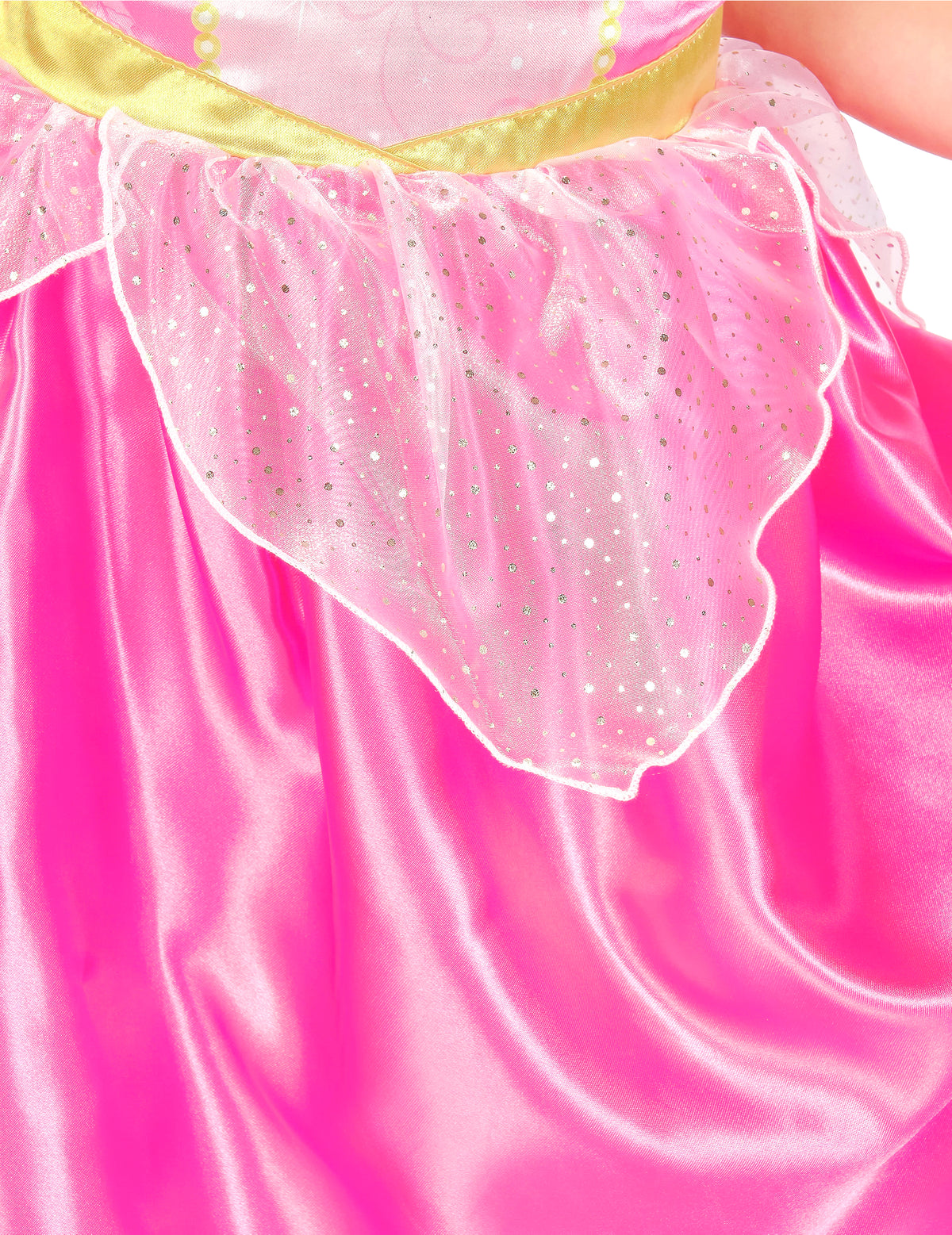 Détail du voile pailleté à la taille du déguisement Aurore La Belle au bois dormant™ basique