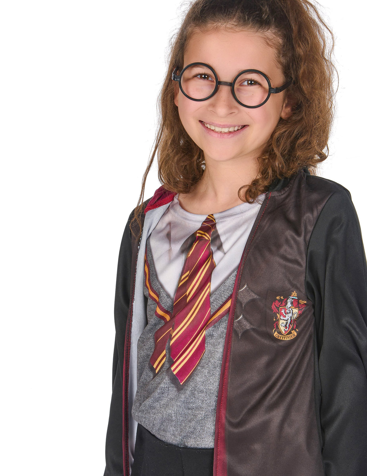 Gros plan sur le buste et les lunettes du déguisement avec accessoires Harry Potter™