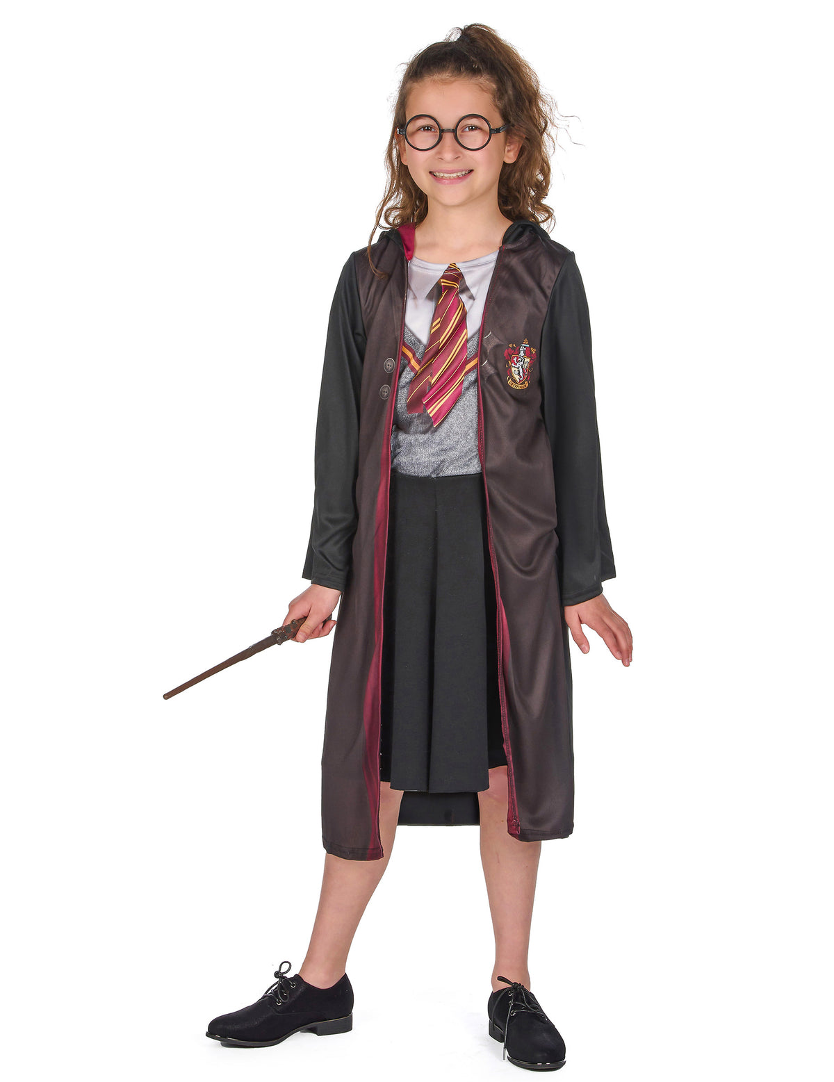 Vue de face du déguisement avec accessoires Harry Potter™