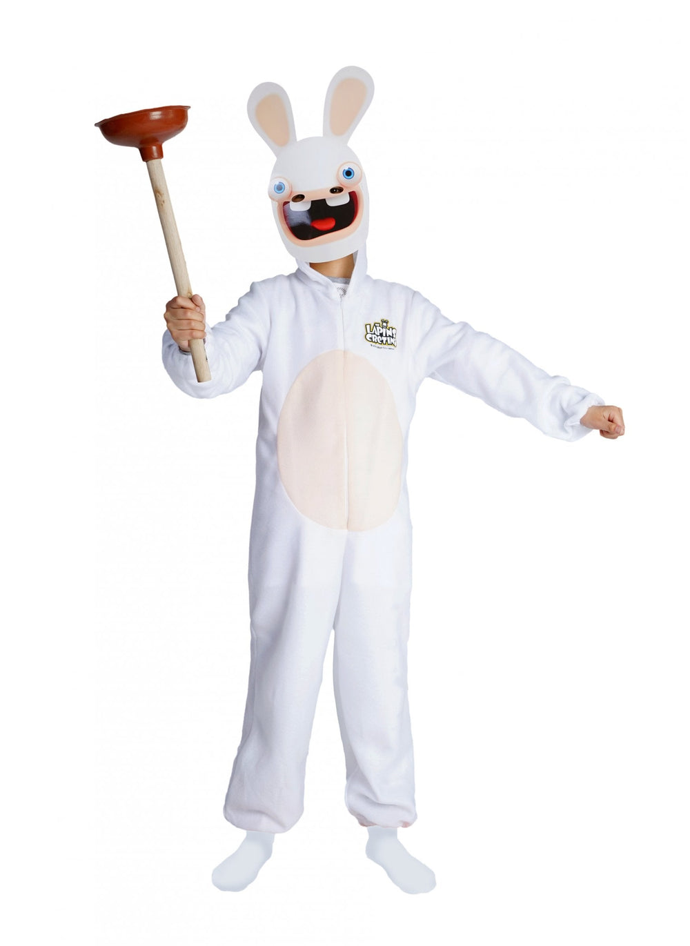 Déguisement avec masque Lapins Cretins pour enfant blanc