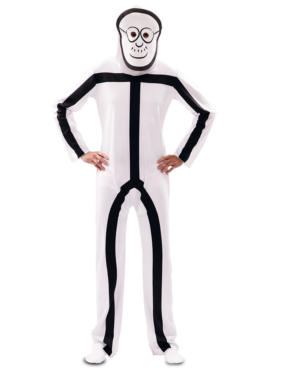 Masque de vieillard du déguisement Stickman pour adulte