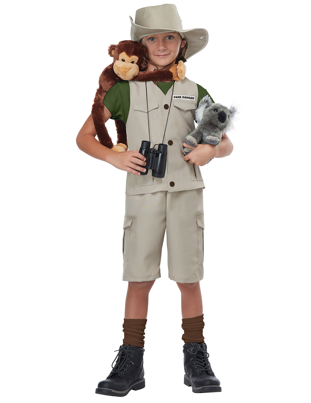 Déguisement d'aventurier luxe pour enfant beige avec chapeau et accessoires