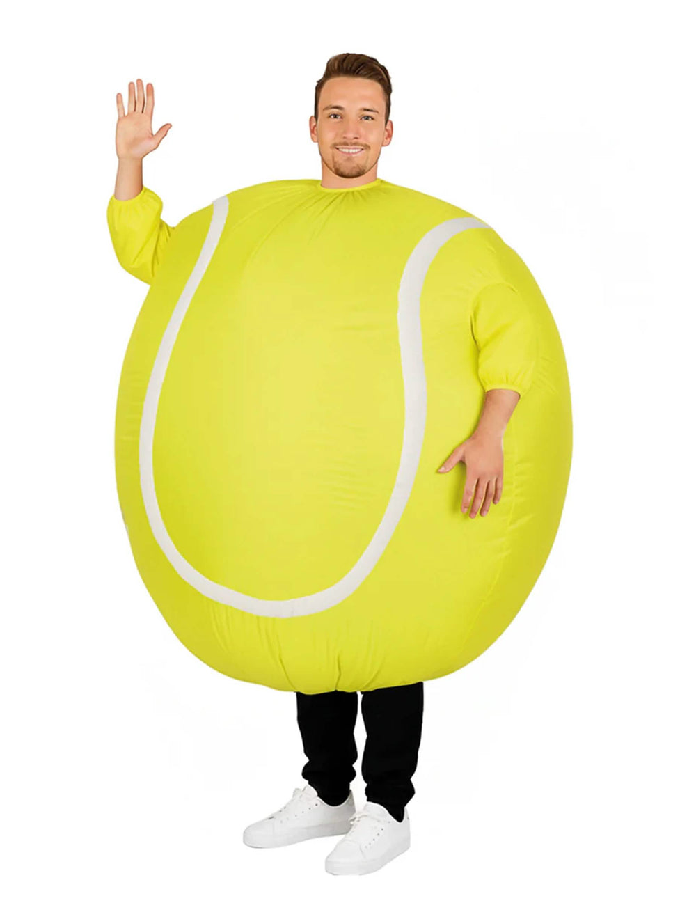 Fato de bola de ténis carry me para adulto amarelo com linhas brancas