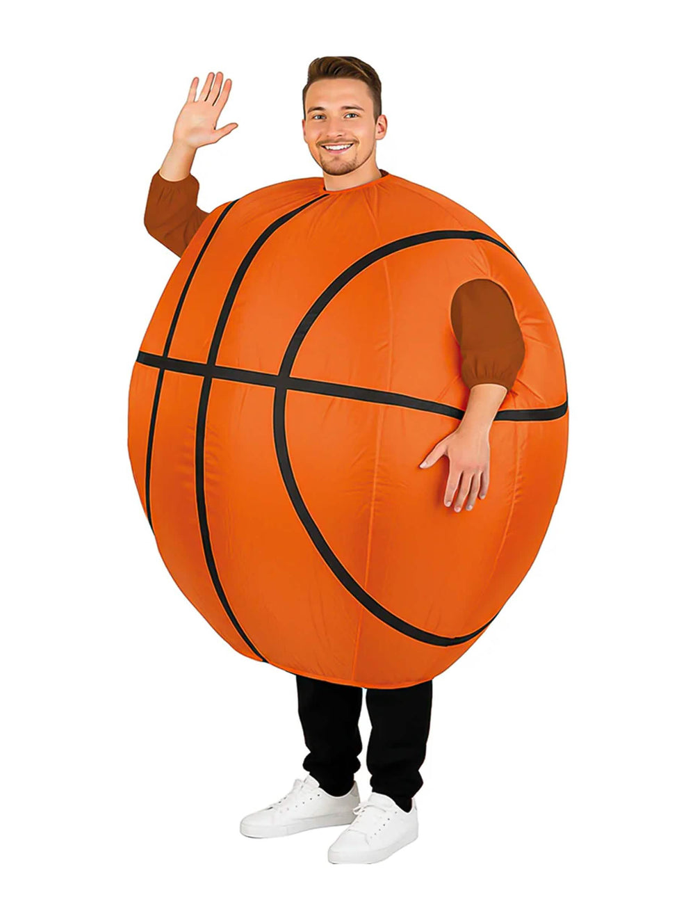 Fato de balão de basquetebol carry me para adulto cor de laranja e preto