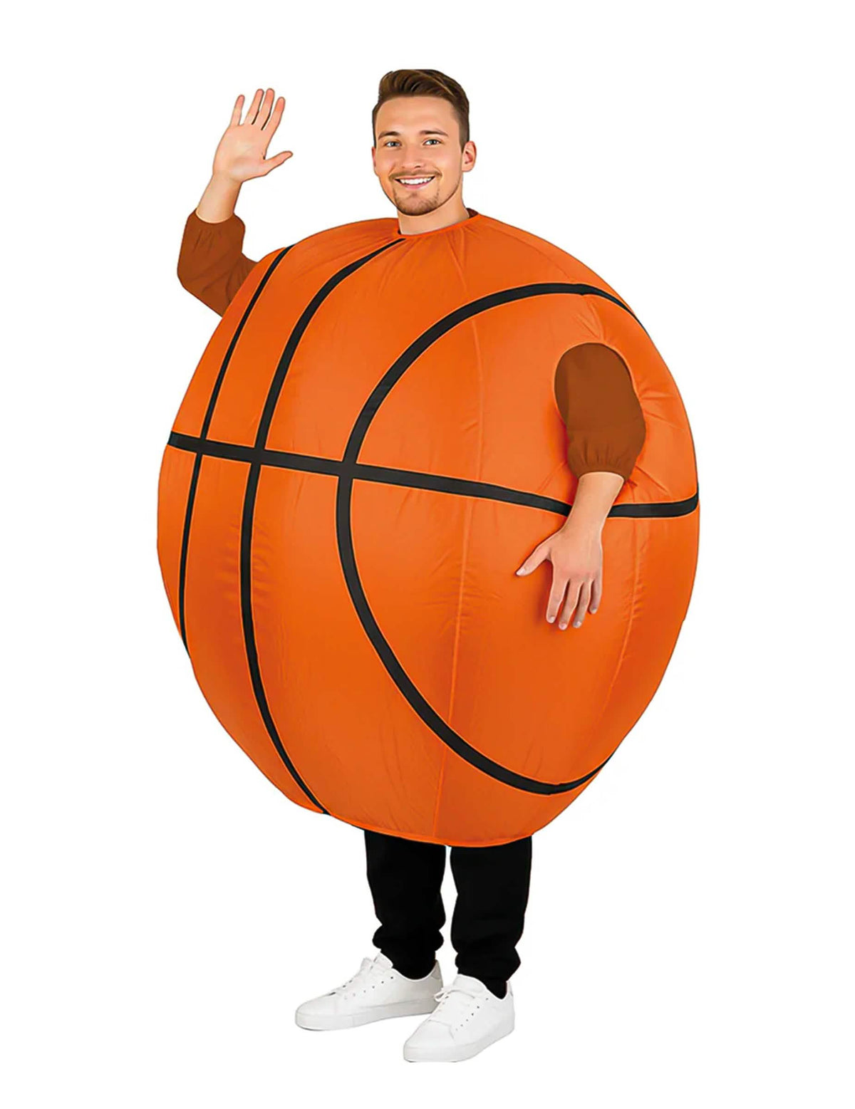 Fato de balão de basquetebol carry me para adulto cor de laranja e preto