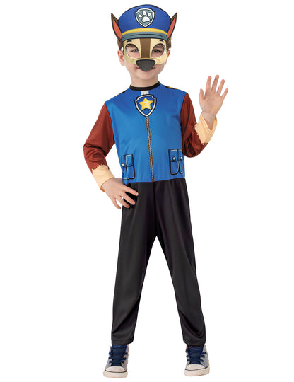 Déguisement Chase Pat Patrouille pour enfant bleu avec masque