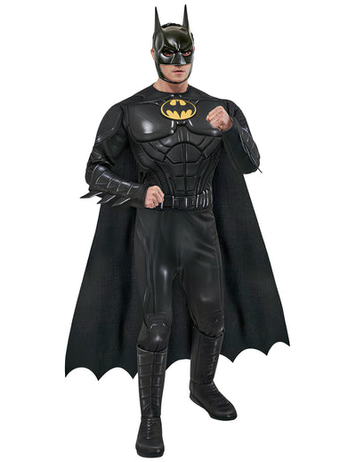 Déguisement Batman 1989 Luxe pour adulte noir avec torse musclé et logo jaune