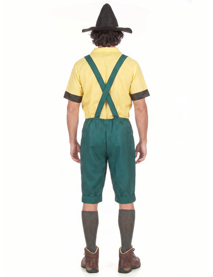 Disfarce de bávaro para homem amarelo e verde