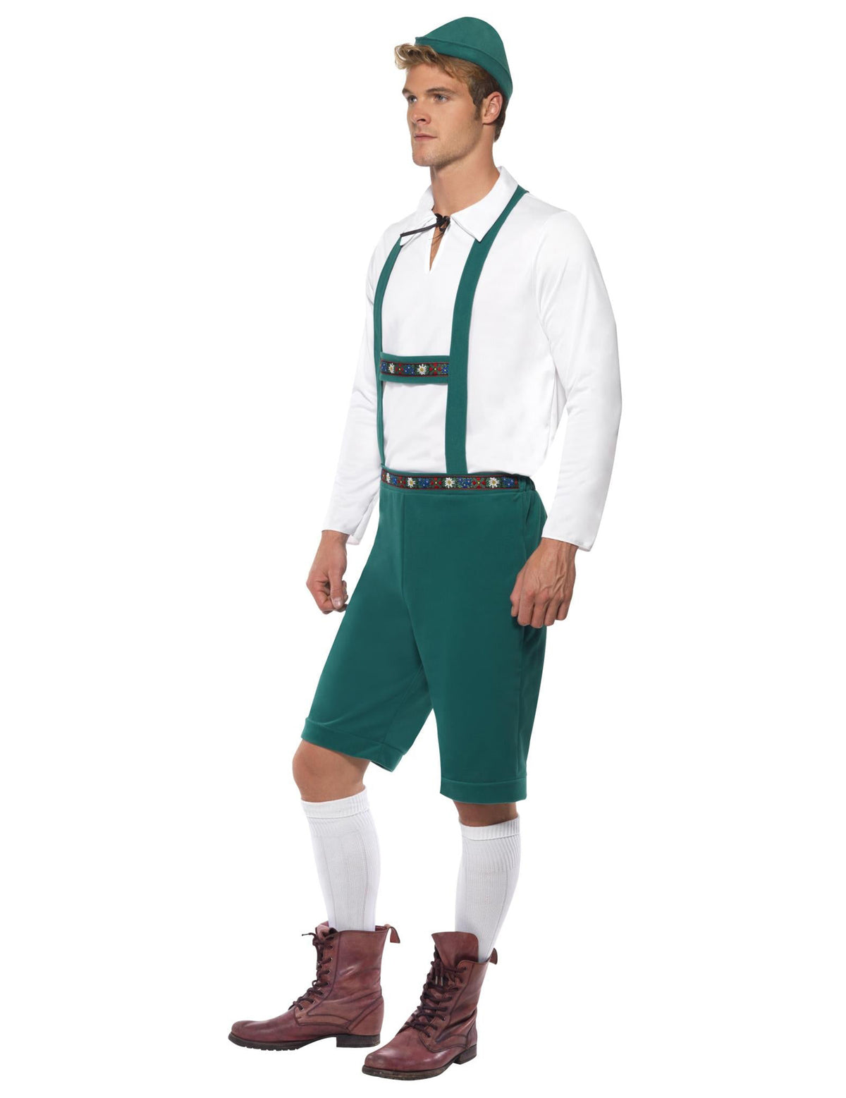 Vue de profil du déguisement bavarois pour homme