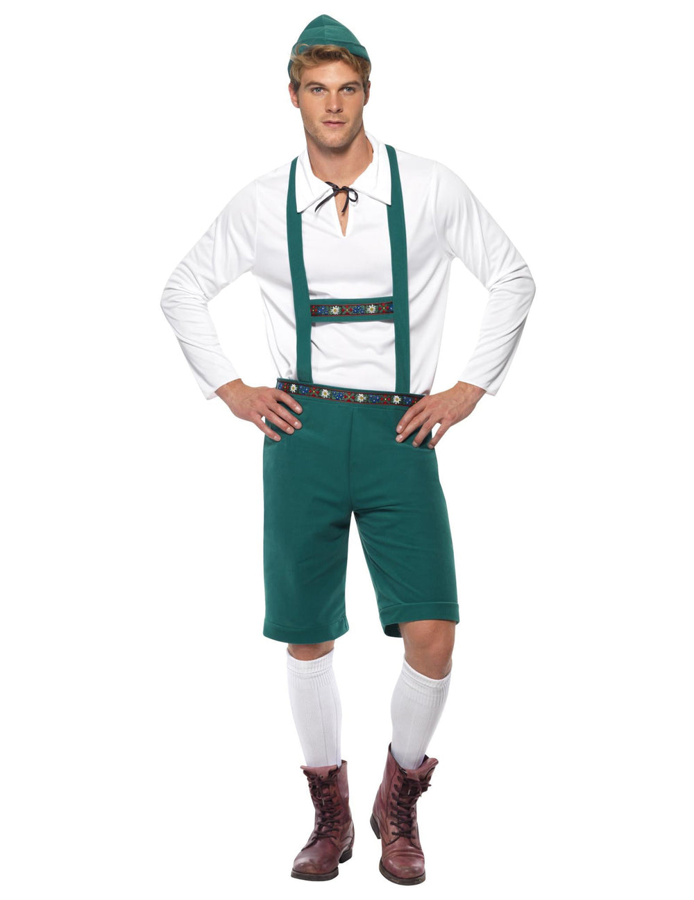 Vue de face du déguisement bavarois pour homme