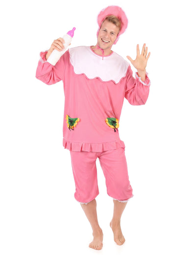 Disfarce de bebé cor-de-rosa para homem