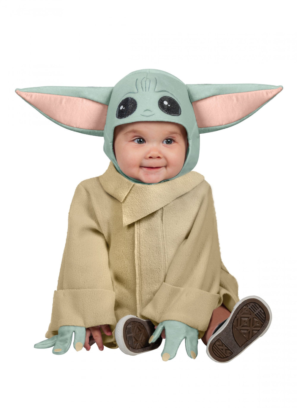 Déguisement bébé Yoda pour bébé The Mandalorian Star Wars vert et beige avec capuche à oreilles