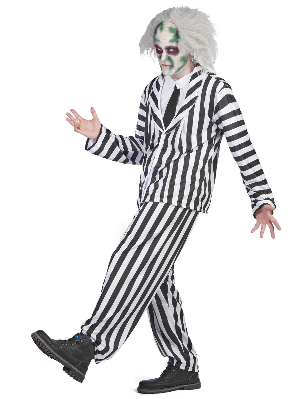 Vista de perfil do fato Beetlejuice para homem