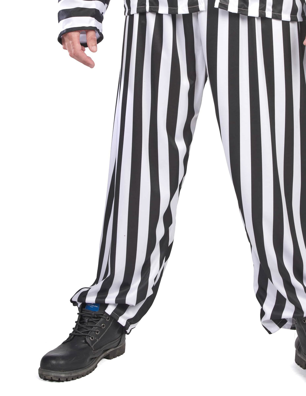 Detalhe das calças do disfarce Beetlejuice para homem