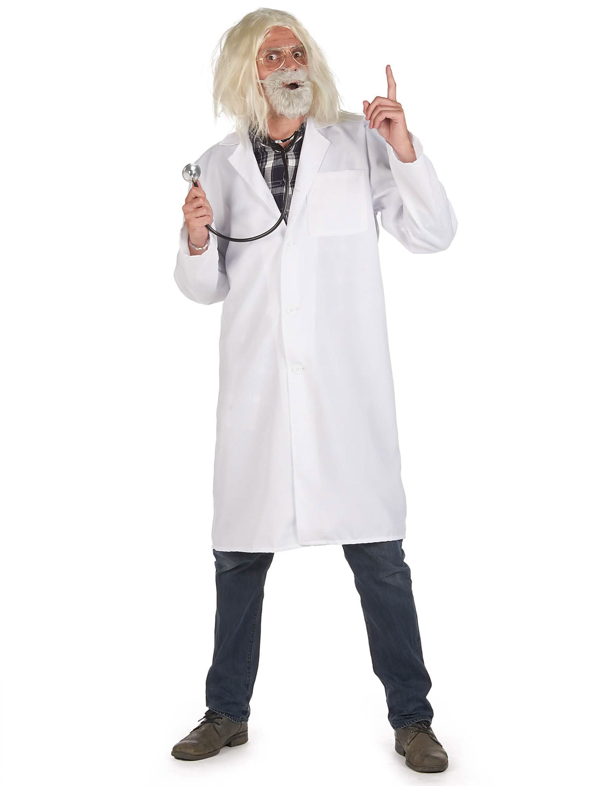 Fantasia de blusa médica cientista adulta