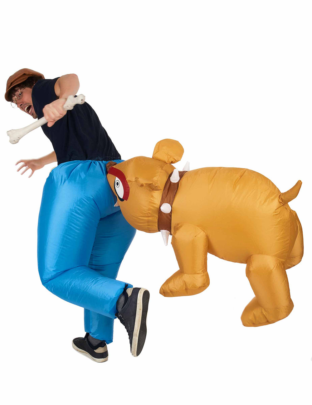 Vue de profil du déguisement Bulldog gonflable
