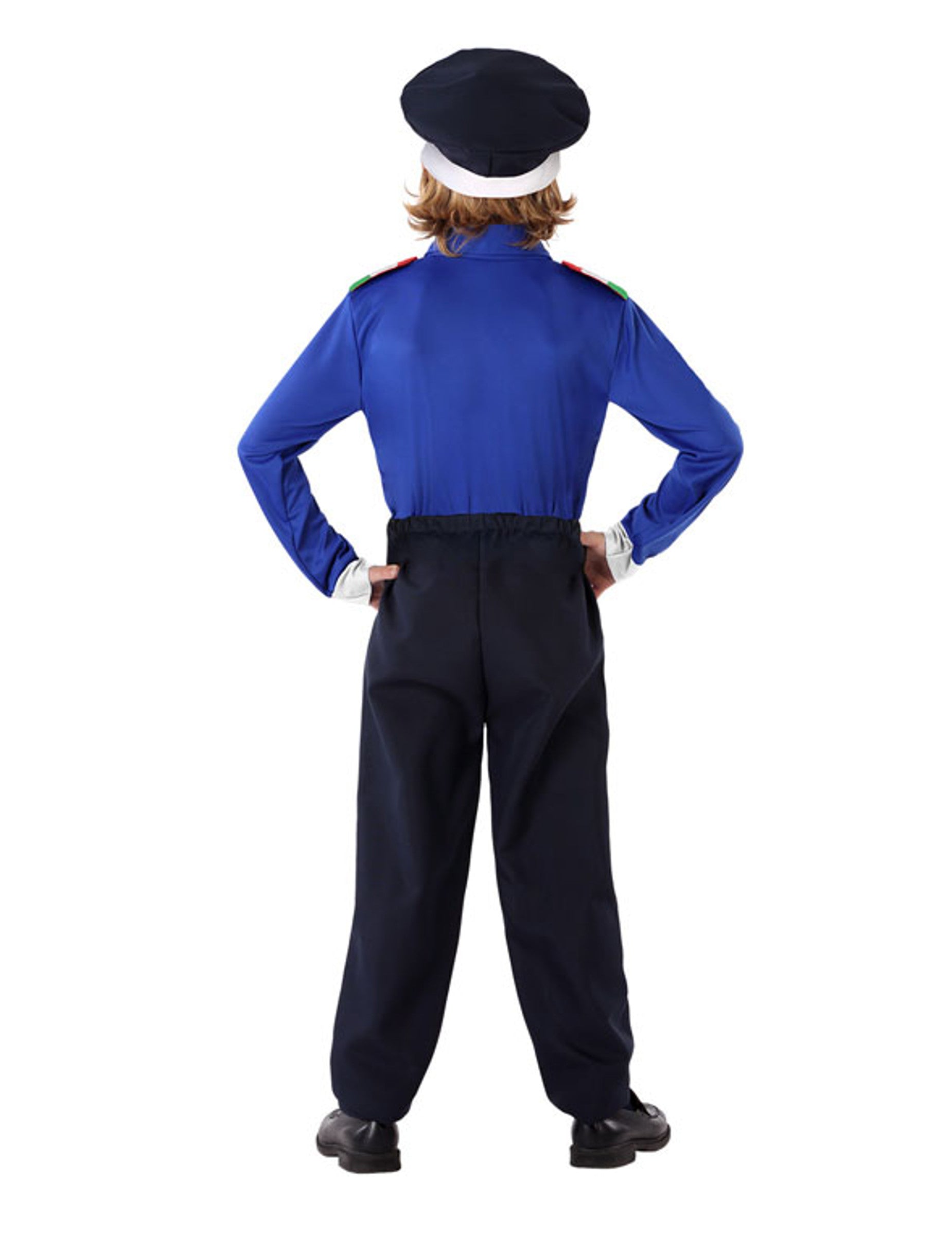 Vue de dos du déguisement de policier carabinieri