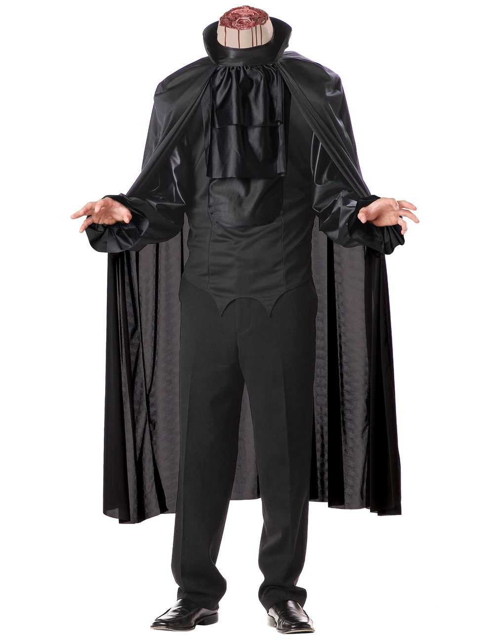 Déguisement Cavalier sans tête luxe pour homme noir avec effet cou tranché