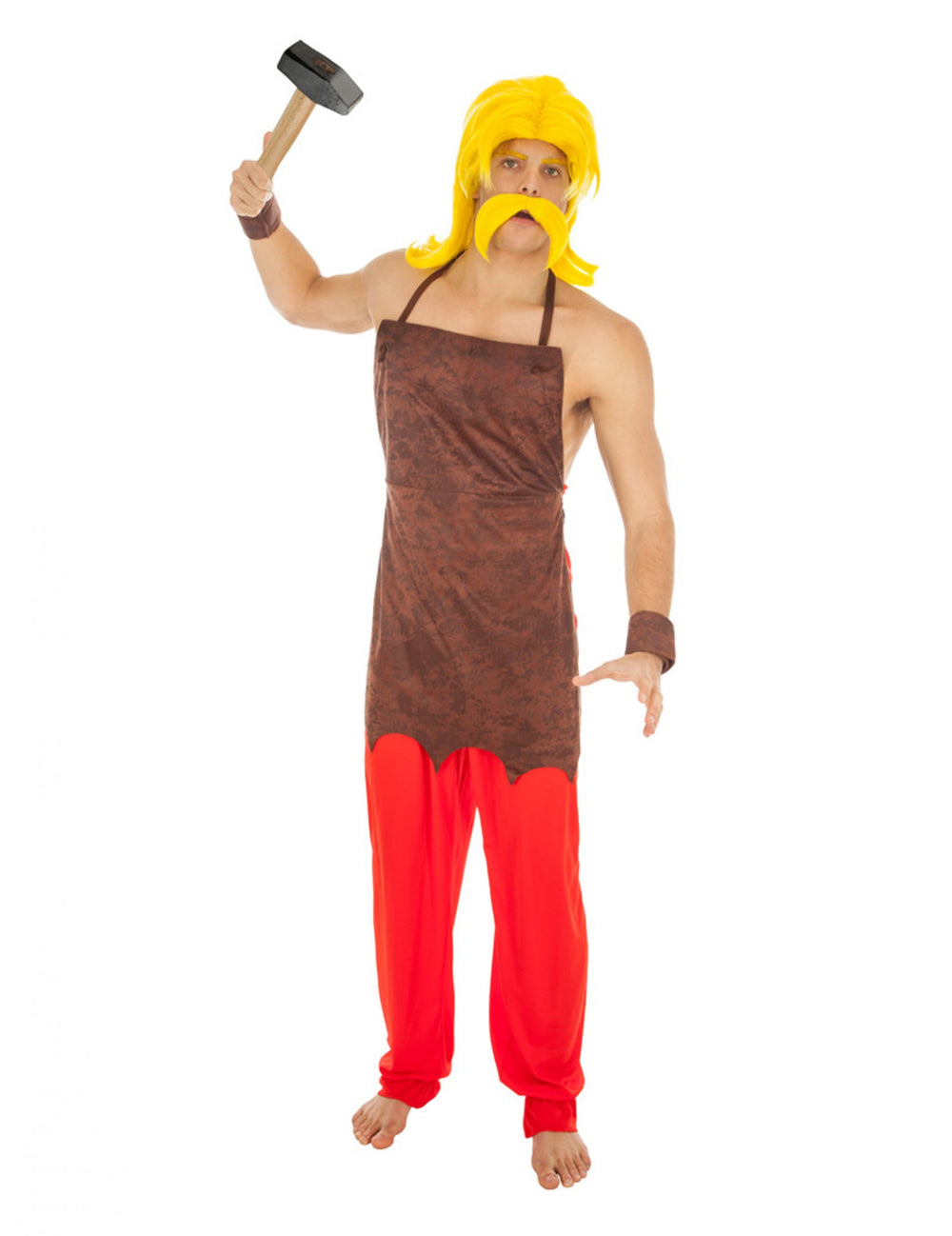 Déguisement Cétautomatix Astérix et Obélix™ pour adulte avec tablier marron et pantalon rouge