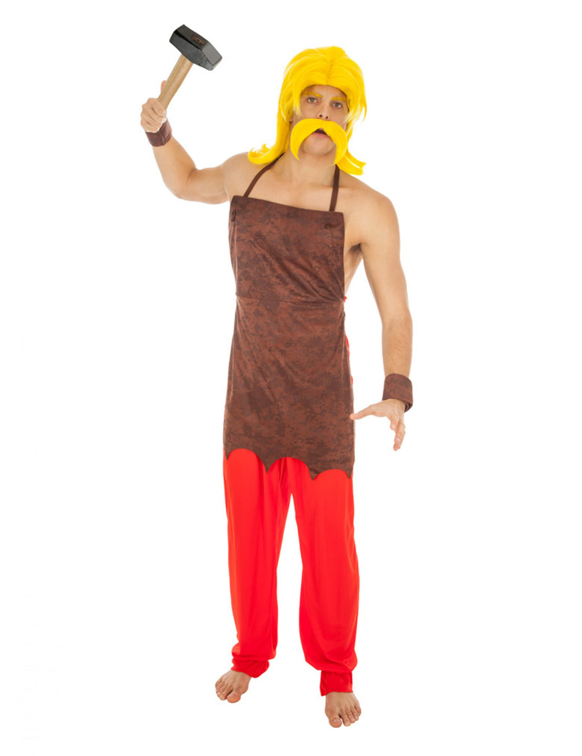 Déguisement Cétautomatix Astérix et Obélix™ pour adulte avec tablier marron et pantalon rouge