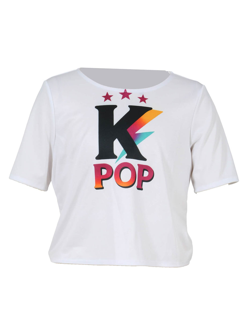 T-shirt blanc imprimé K POP du déguisement chanteuse Kpop