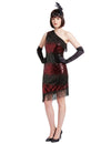 Disfarce charleston mulher preto e vermelho