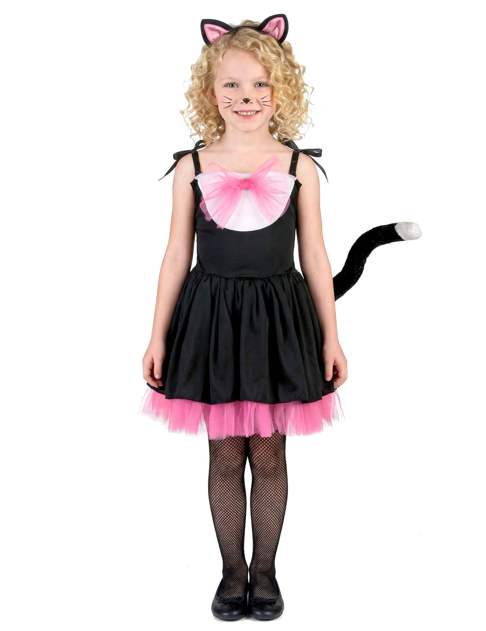Vue de face du déguisement de chat pour fille