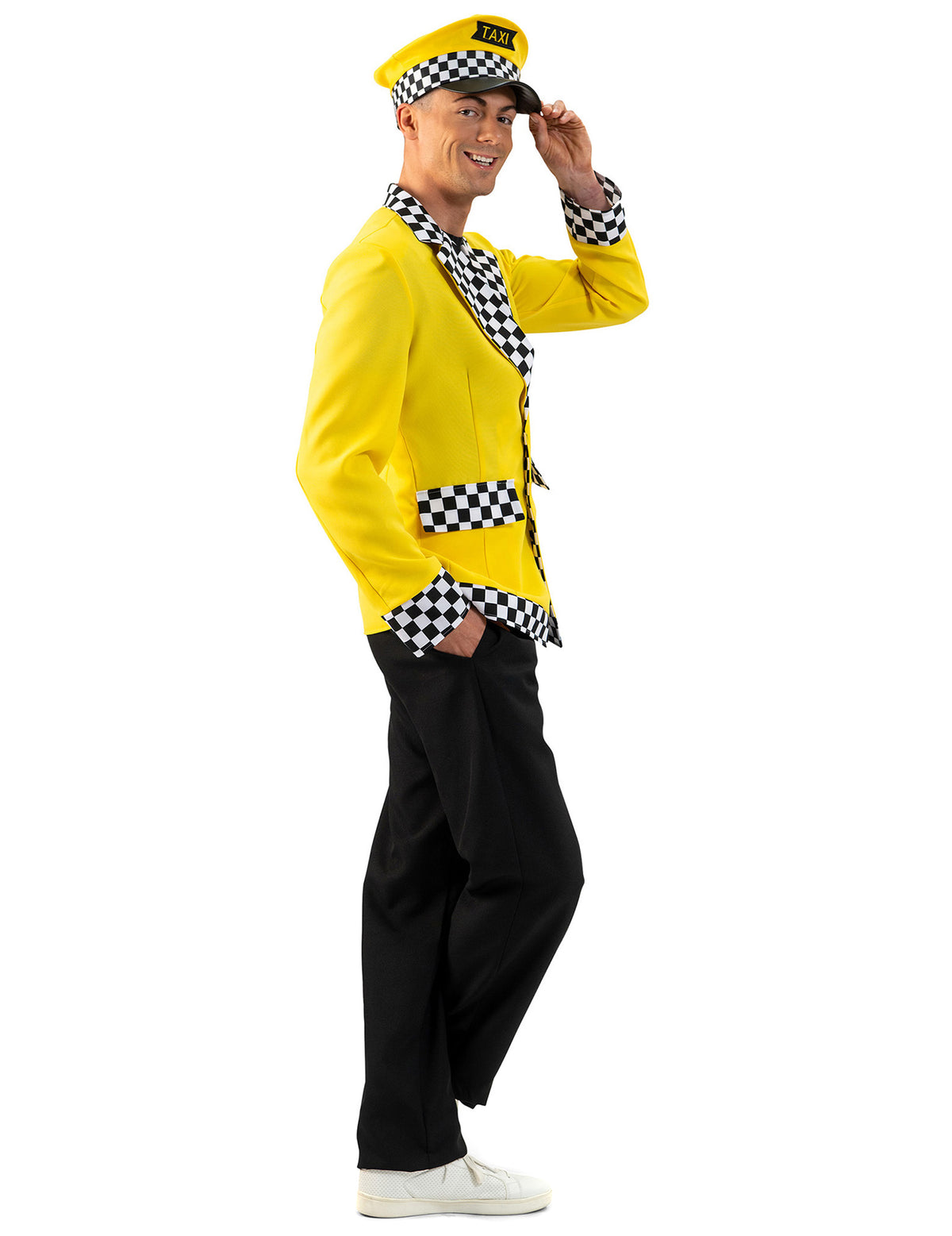 Vue de profil du déguisement chauffeur de taxi pour homme