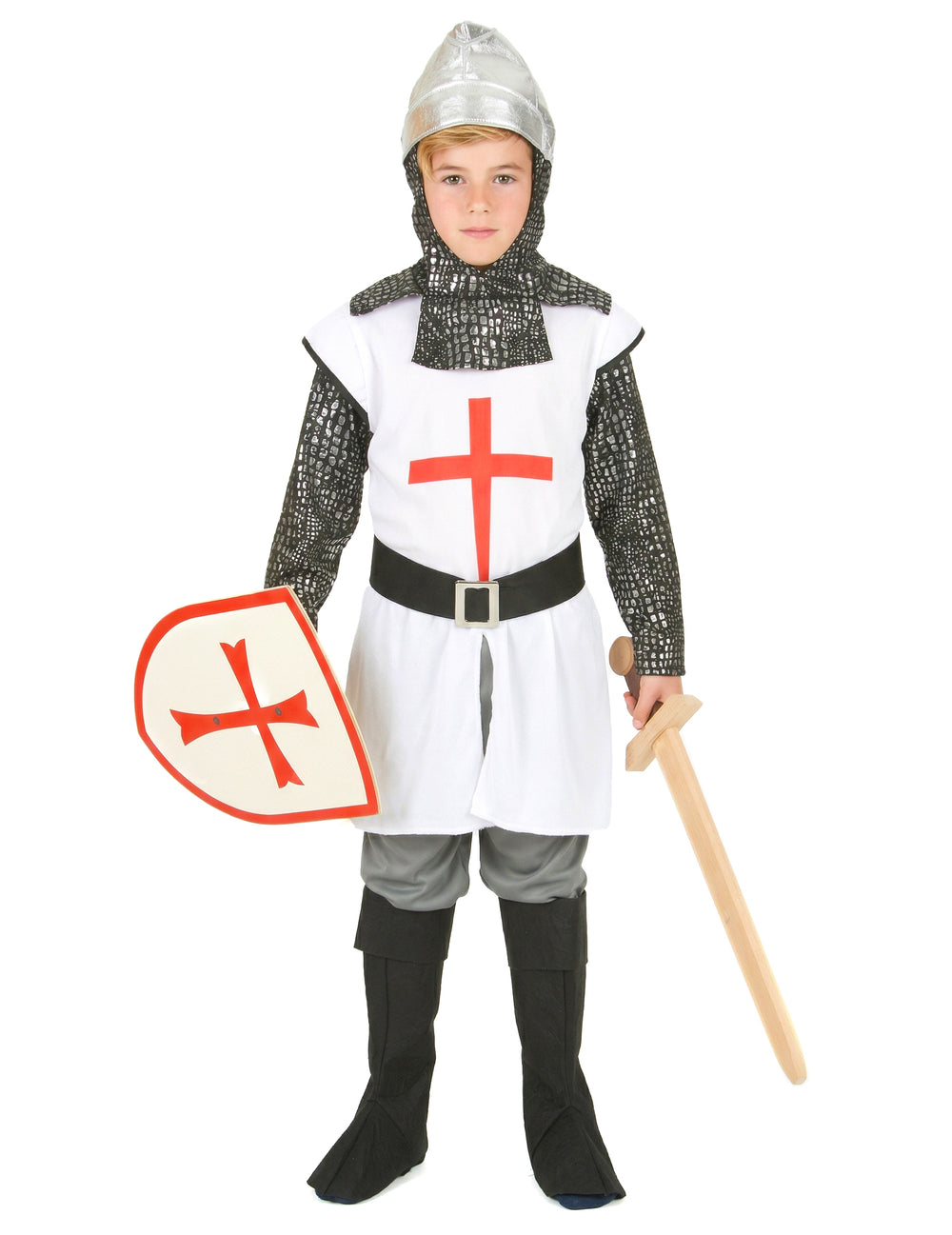 Vue de dos du déguisement de chevalier à la croix pour garçon