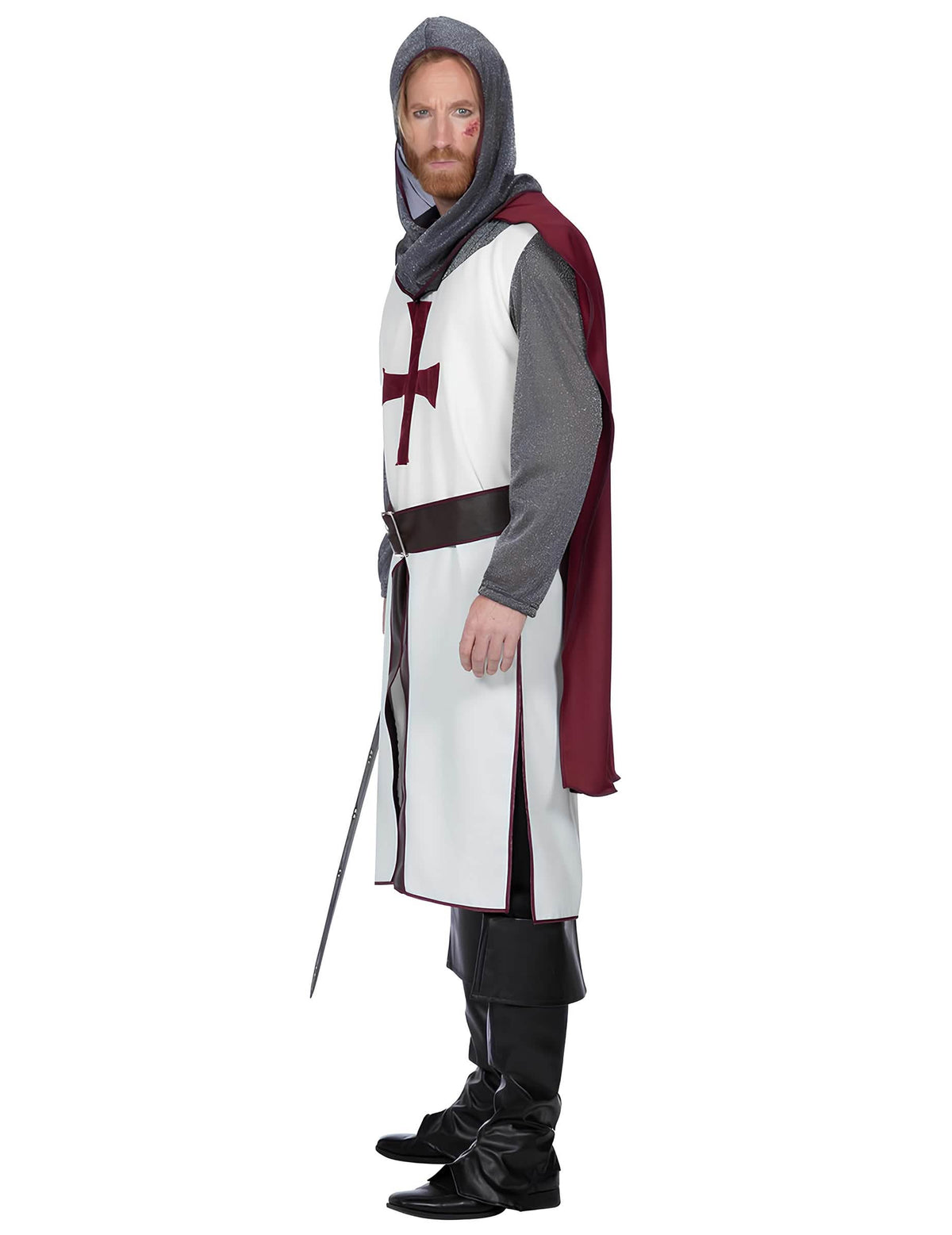 Fato de cavaleiro templário de luxo para homem