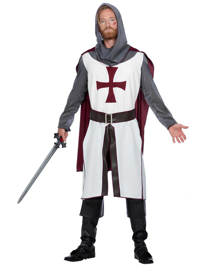 Fato de cavaleiro templário de luxo para homem