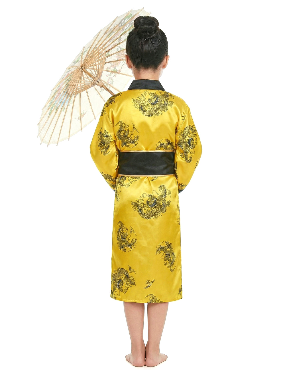 Vue de dos du déguisement de chinoise pour fille