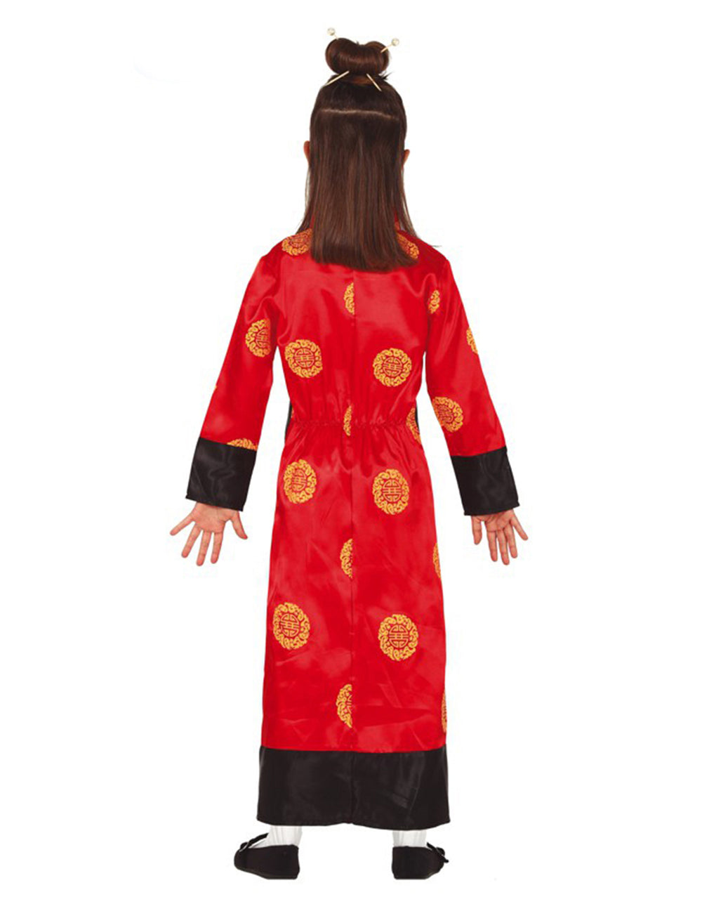 Vue de dos du déguisement de chinoise pour fille