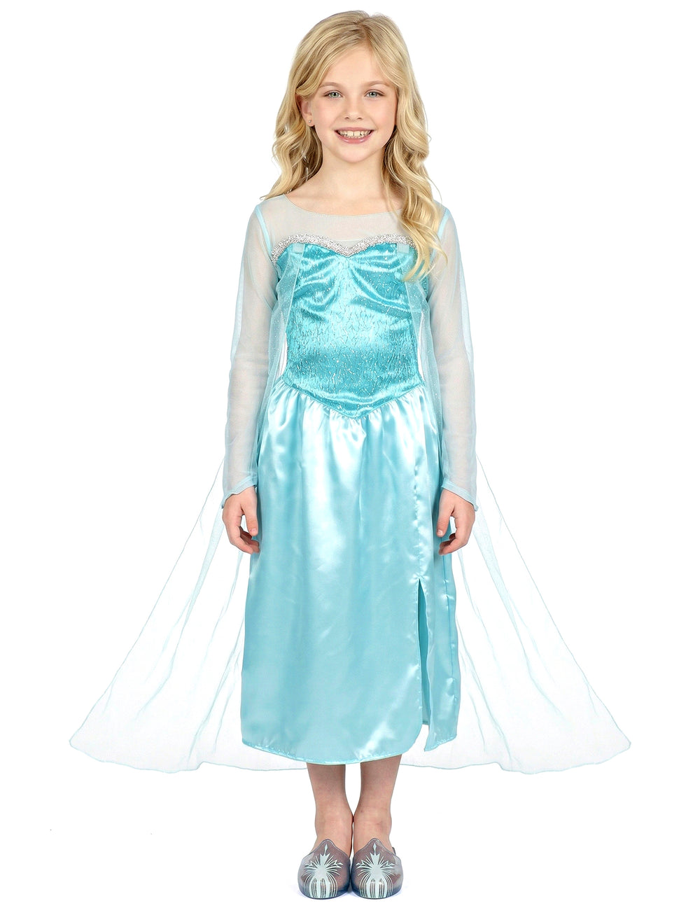 Vue de plein pied du déguisement classique Elsa la reine des neiges pour fille