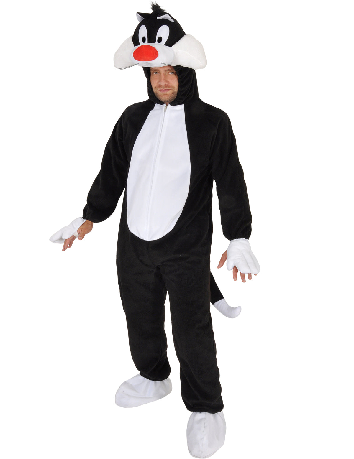 Déguisement classique Grosminet Looney Tunes pour adulte noir et blanc