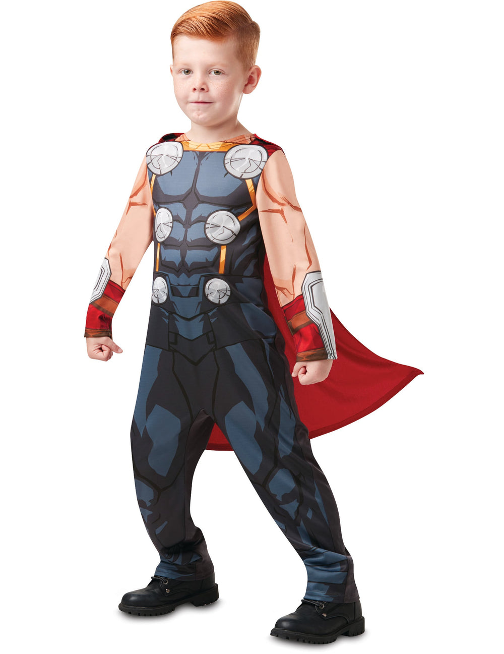 Déguisement classique Thor série animée pour enfant bleu et gris avec cape rouge