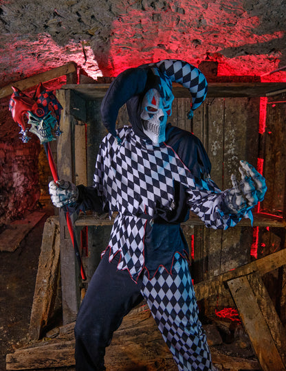 Disfarce Palhaço Arlequim Halloween homem