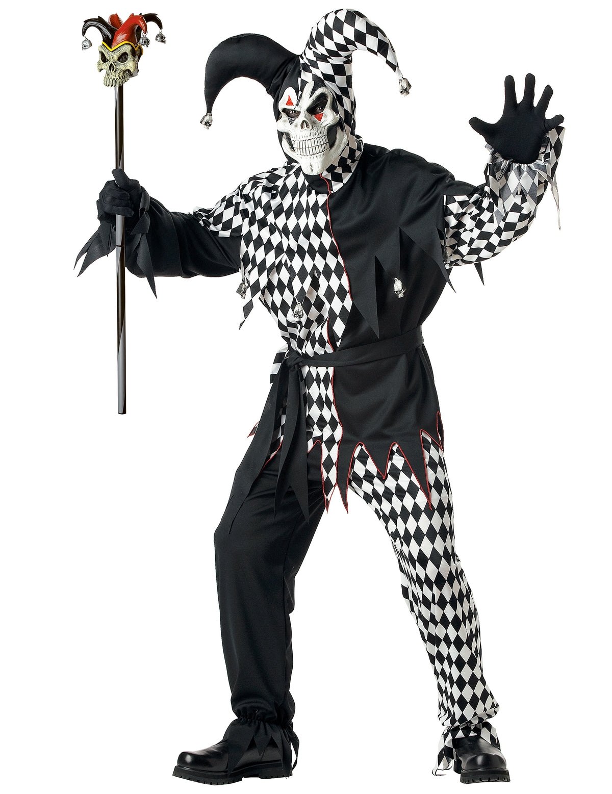 Disfarce Palhaço Arlequim Halloween homem