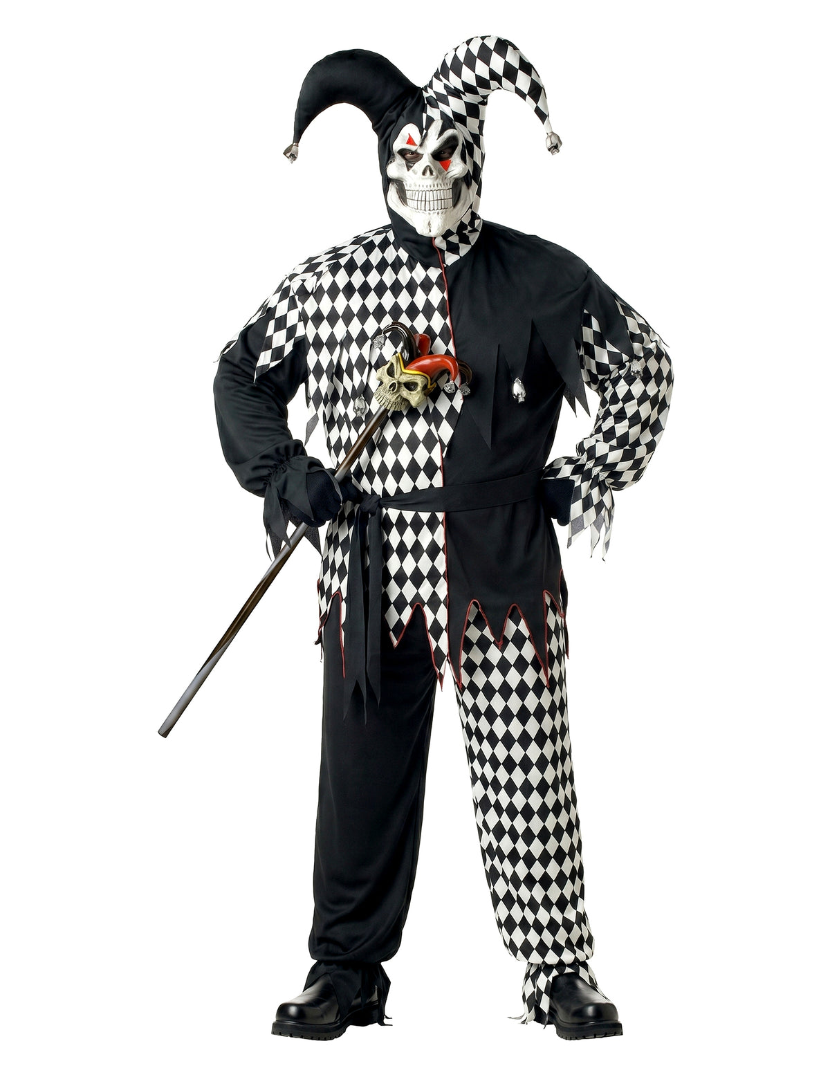 Disfarce Palhaço Arlequim Halloween homem