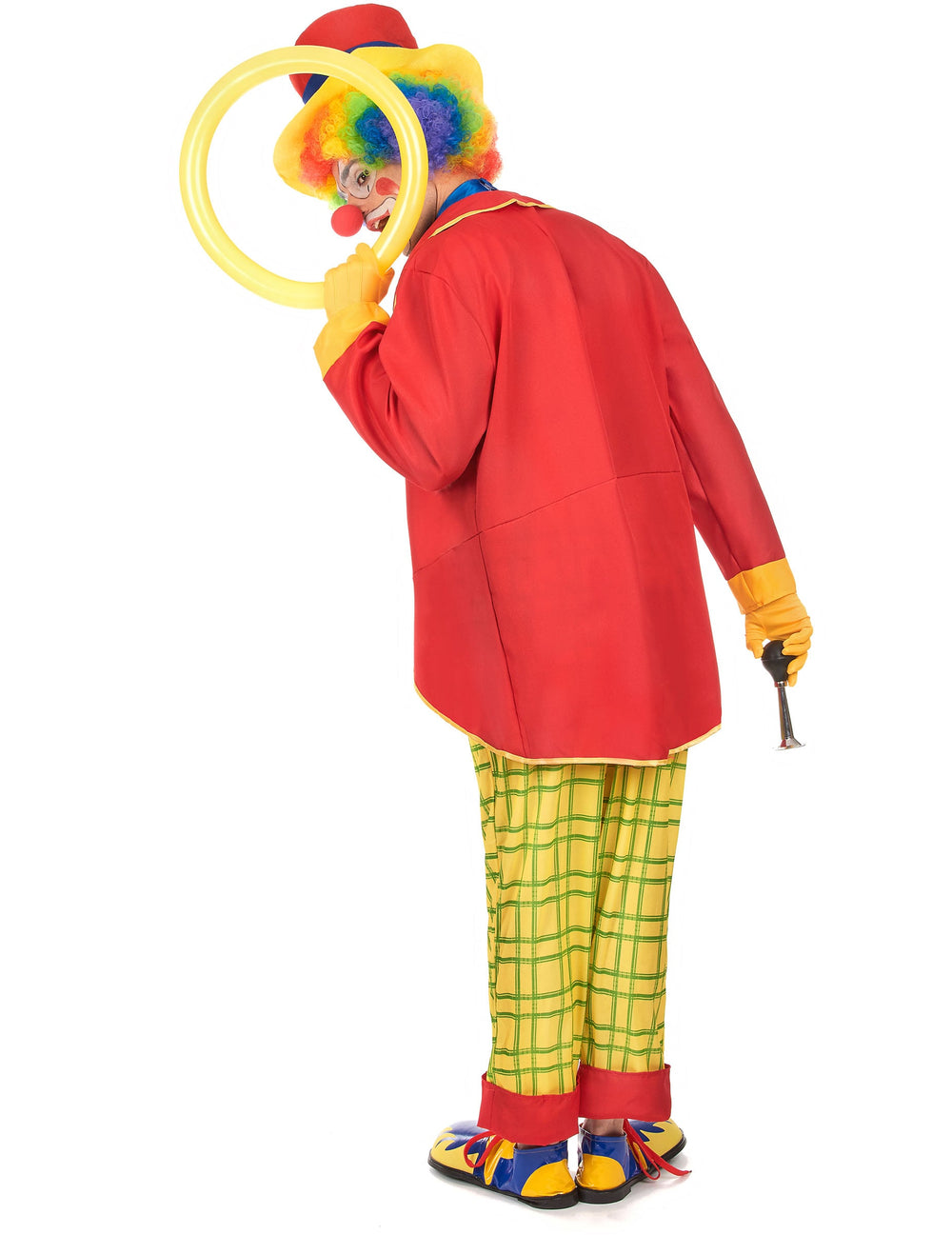 Vue de dos du déguisement clown amusant pour homme