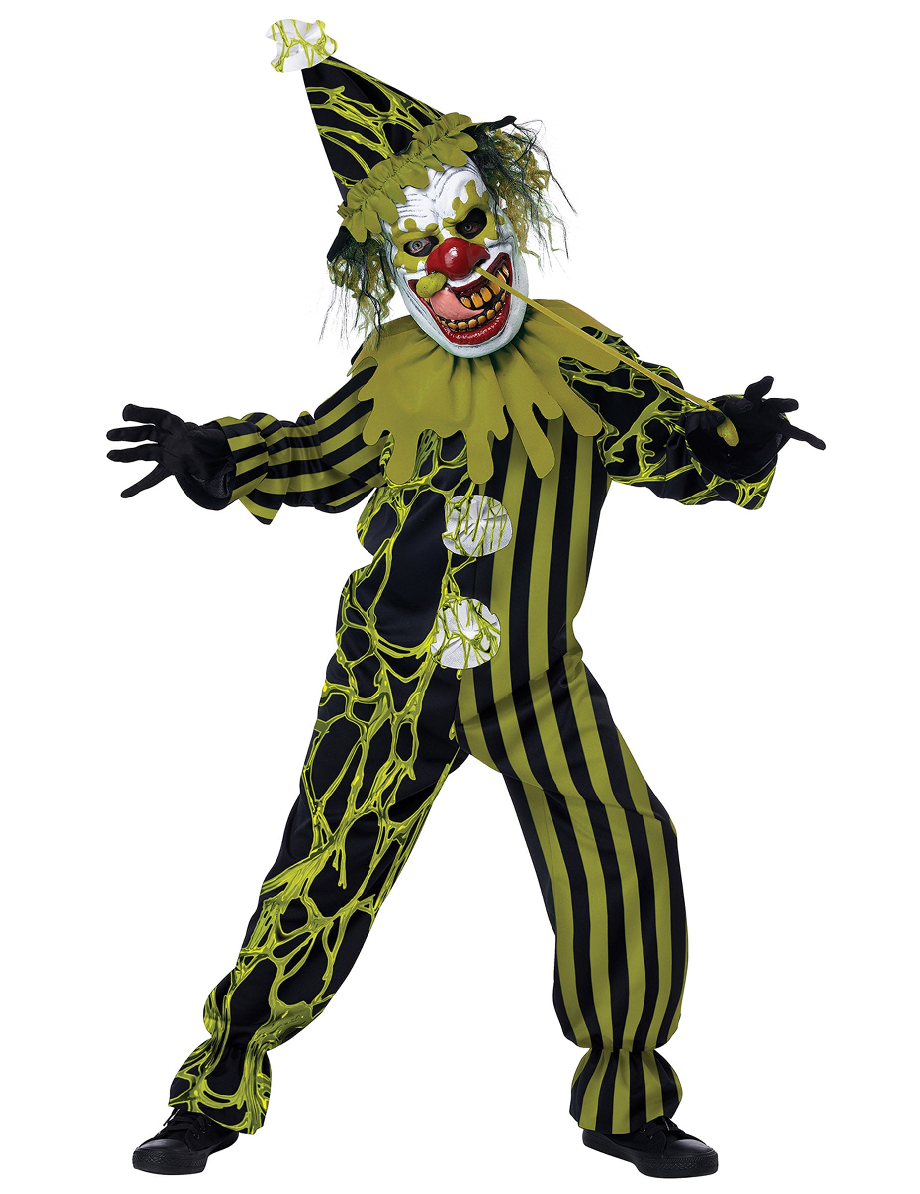 Déguisement clown morveux luxe pour enfant vert et noir