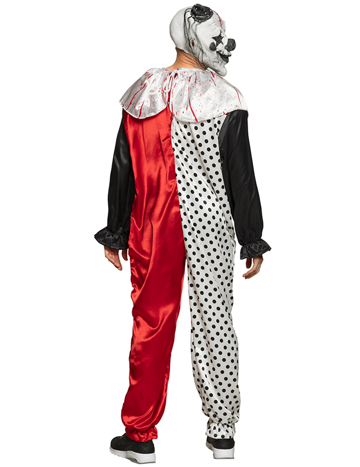 Vue de dos du déguisement de clown psycho pour adulte