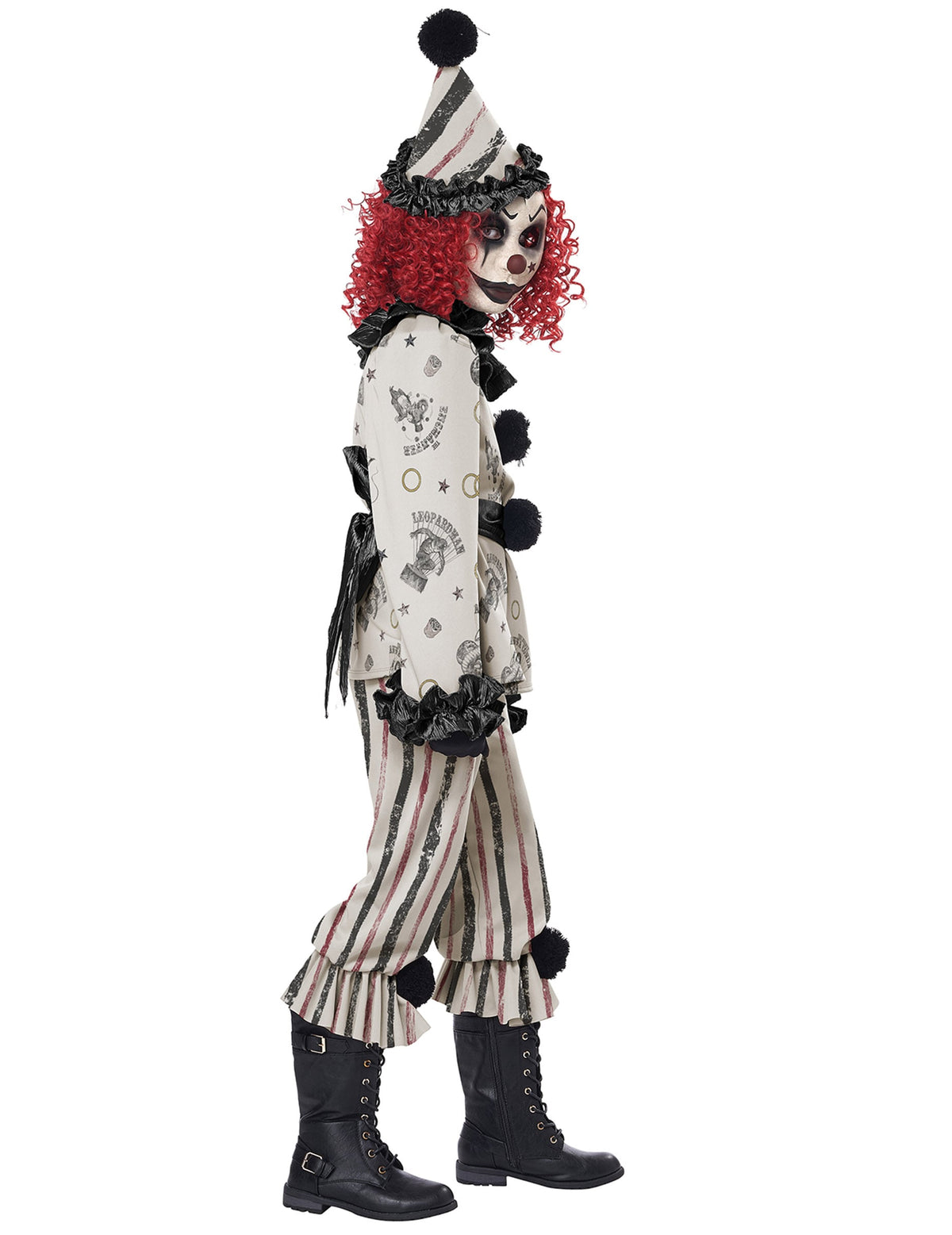 Vue de profil du déguisement de clown sinistre luxe pour enfant