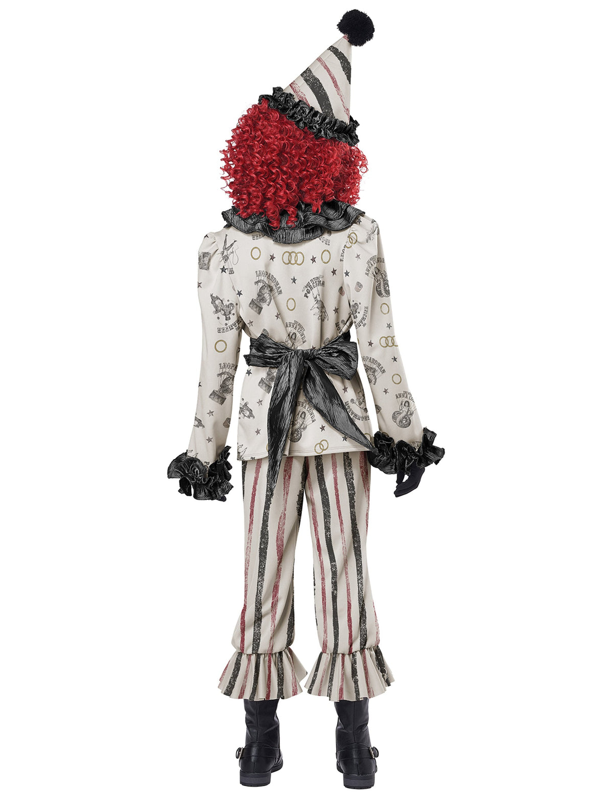 Vue de dos du déguisement de clown sinistre luxe