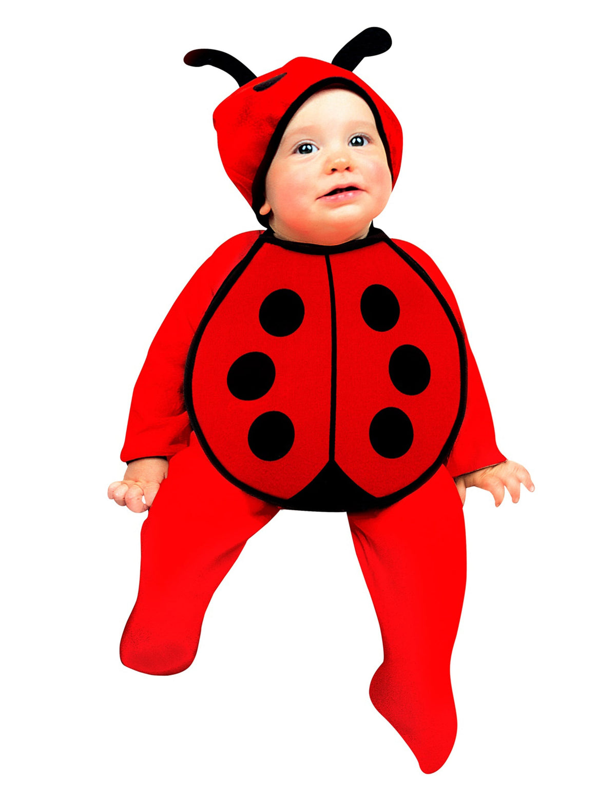 Déguisement coccinelle pour bébé rouge et noir avec cagoule à antennes