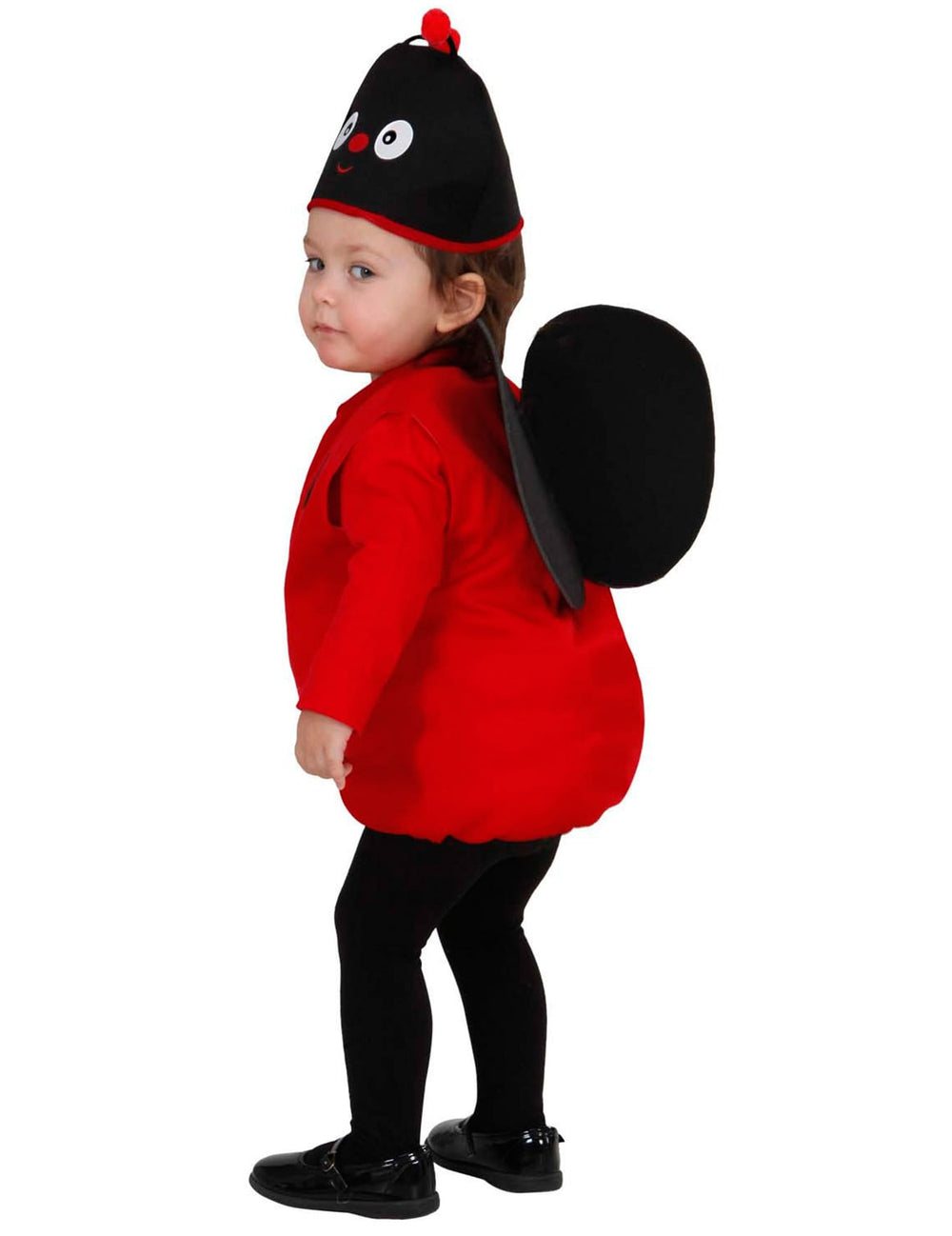 Vue de profil du déguisement bouffant coccinelle pour bébé