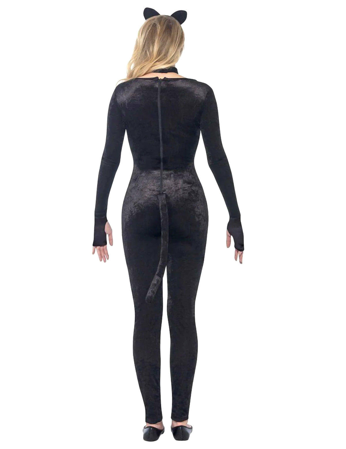Vue de dos du déguisement combinaison chat adolescente
