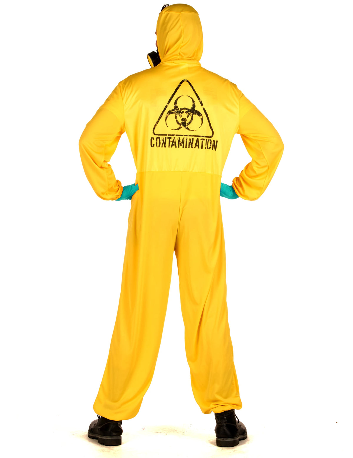 Vue de dos du déguisement combinaison contamination pour adulte