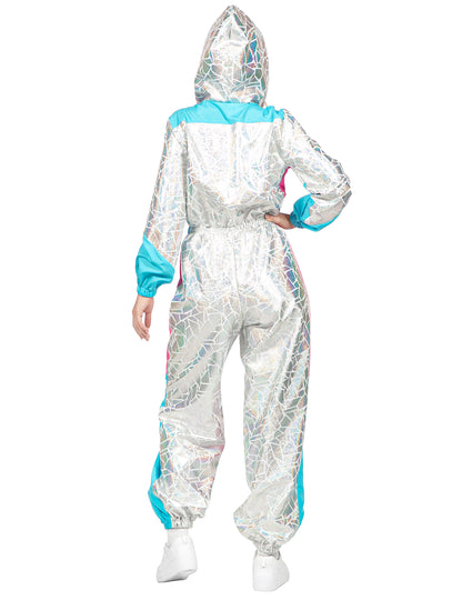 Fato de esqui holográfico de luxo para mulher