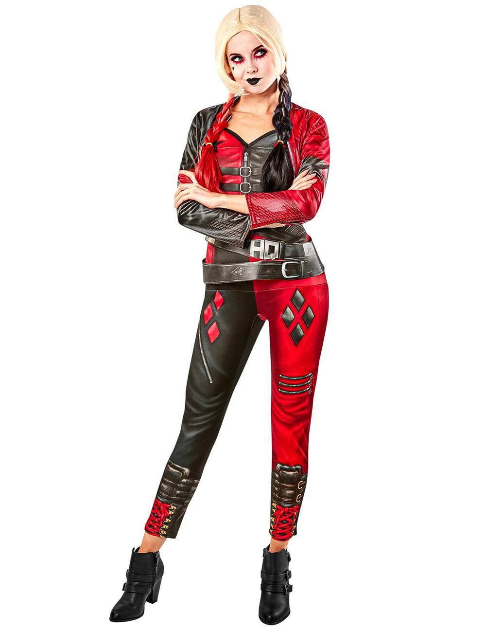 Vista frontal do fato de disfarce combinação Harley Quinn Suicide Squad 2